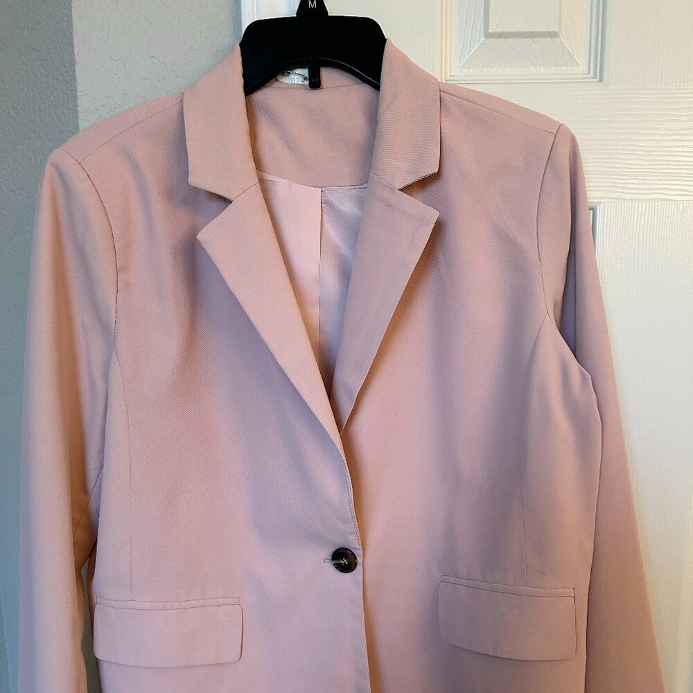 Unbranded Single Button Front Lined Blazer - Light Pink - Size L